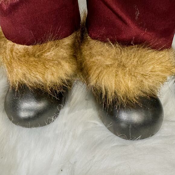 Red & Gold Porcelain Santa Christmas Tabletop Decor French Horn Cornucopia, 18"H - Picture 12 of 12